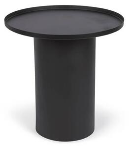 MUZZA Okrúhly kovový odkladací stolík Charu Ø 45 cm čierny