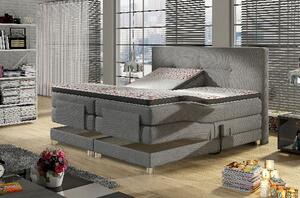 Luxusná kontinentálna posteľ Martina electric, sivá Milton