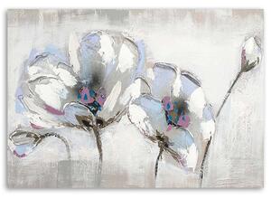 Obraz na plátne Maľované kvety v bielej farbe Rozmery: 60 x 40 cm