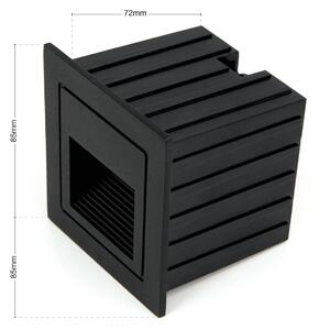 ORION Nástenné svietidlo Loro LED, čierne, šírka 8,5 cm, hliník, Čierna, Hliník, Moderný, Nástenné svietidlo zapustené
