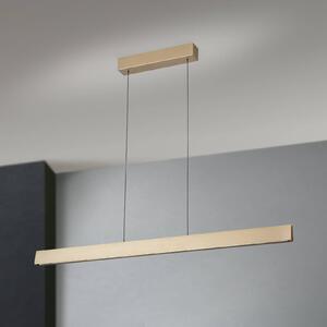 LED závesné svietidlo Tara, zlatá farba, dĺžka 120 cm, hliník/oceľ