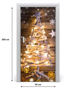 Samolepiace fototapety na dvere Sviečka vianočné stromček 95x205 cm