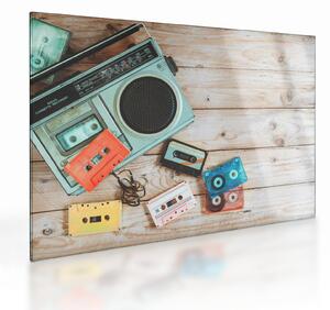 Sklenený obraz - Retro rádio (70x50 cm)