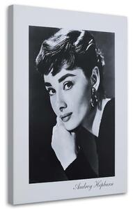 Obraz na plátne Audrey Hepburn - čiernobiely portrét Rozmery: 40 x 60 cm