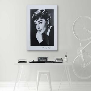 Obraz na plátne Audrey Hepburn - čiernobiely portrét Rozmery: 40 x 60 cm