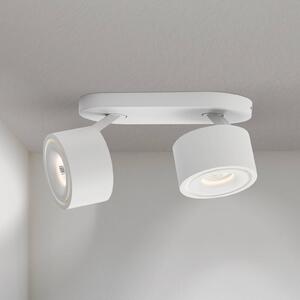 Stropný reflektor LED Specter, biely, dĺžka 19,4 cm, hliník, 2 svetlá