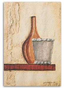Obraz na plátne Hlinený džbán na drevenej polici Rozmery: 40 x 60 cm