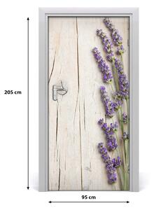 Fototapeta na dvere levanduľa drevo 95x205 cm
