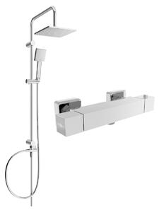 Mexen Tord, sprchový set s dažďovou sprchou a CUBE termostatickou sprchovou batériou, chrómová, 77200200-00