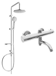Mexen Carl, sprchový set s dažďovou sprchou a KAI termostatickou vaňovou batériou, chrómová, 77900240-00