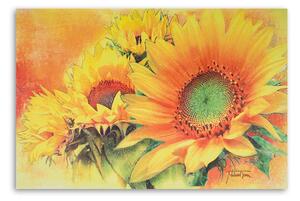 Obraz na plátne Ručne maľované slnečnice Rozmery: 60 x 40 cm