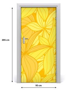 Samolepiace fototapety na dvere žlté kvety 95x205 cm