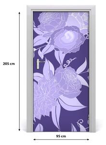 Samolepiace fototapety na dvere kvetinový vzor 95x205 cm