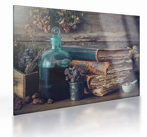Sklenený obraz - Stolík apatykárky (70x50 cm)