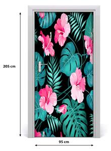 Samolepiace fototapety na dvere havajskej kvety 95x205 cm