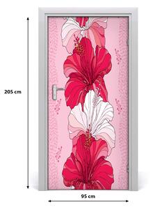 Samolepiace fototapety na dvere hibiskus 95x205 cm