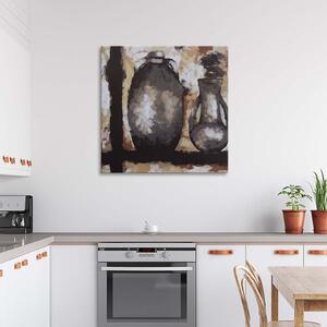 Obraz na plátne Dva džbány na polici Rozmery: 30 x 30 cm