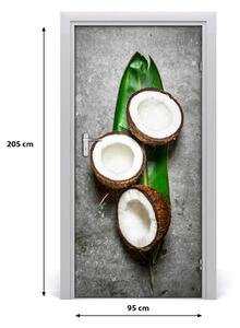 Fototapeta na dvere samolepiace kokos na liste 95x205 cm