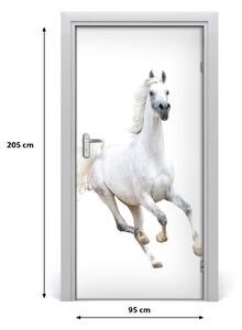 Samolepiace fototapety na dvere Biely kôň v cvale 95x205 cm