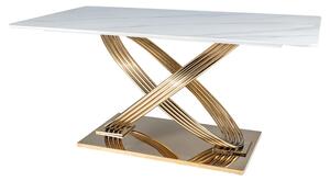 Jedálenský stôl HIRMOS biela/zlatá