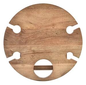Mango Piknikový tác-stolík ø 39,5 cm, drevo ORION 153878