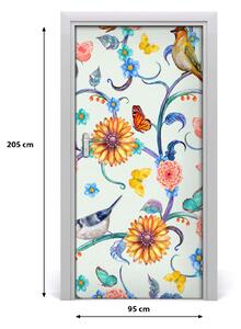 Samolepiace fototapety na dvere motýle kvety 95x205 cm