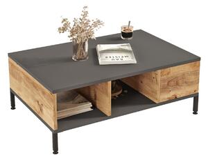 Dizajnový konferenčný stolík Palesa 90 cm borovica / antracitový