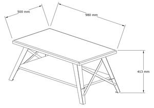 Dizajnový konferenčný stolík Paley 98 cm orech