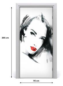 Samolepiace fototapety na dvere žena portrét 95x205 cm