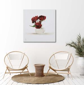 Obraz na plátne Vyblednuté ruže vo váze Rozmery: 30 x 30 cm