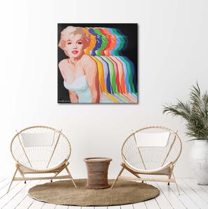 Obraz na plátne Marilyn Monroe s farebnými tieňmi Rozmery: 30 x 30 cm