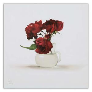 Obraz na plátne Vyblednuté ruže vo váze Rozmery: 30 x 30 cm