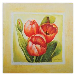 Obraz na plátne Tri červené tulipány Rozmery: 30 x 30 cm