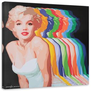 Obraz na plátne Marilyn Monroe s farebnými tieňmi Rozmery: 30 x 30 cm