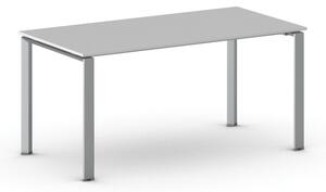 Rokovací stôl PRIMO INFINITY so sivostriebornou podnožou 1600 x 800 x 750 mm, sivá