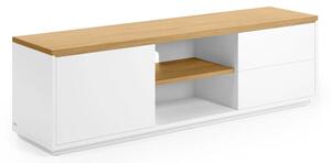 MUZZA TV stolík lenbia 150 x 43,6 cm biely