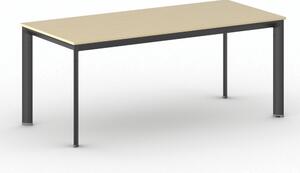 Kancelársky stôl PRIMO INVITATION, čierna podnož, 1800 x 800 mm, breza