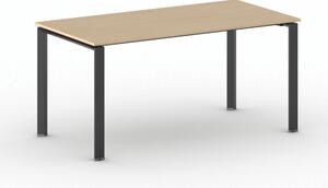 Rokovací kancelársky stôl PRIMO INFINITY, 160x80 cm, čierna podnož, buk