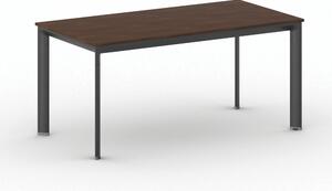 Kancelársky stôl PRIMO INVITATION, čierna podnož, 1600 x 800 mm, orech