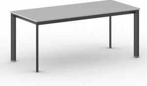 Kancelársky stôl PRIMO INVITATION, čierna podnož, 1800 x 800 mm, sivá