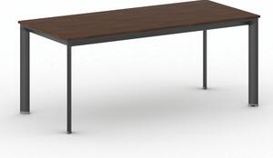 Kancelársky stôl PRIMO INVITATION, čierna podnož, 1800 x 800 mm, orech