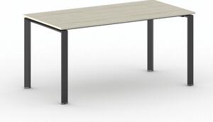 Rokovací kancelársky stôl PRIMO INFINITY, 160x80 cm, čierna podnož, dub prírodný