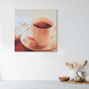 Obraz na plátne Káva v bielej šálke Rozmery: 30 x 30 cm