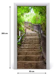 Fototapeta samolepiace na dvere schody v lese 95x205 cm