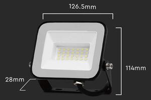 Čierny LED reflektor 20W Premium Farba svetla Denná biela