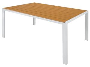 KONDELA Záhradný stôl, biela oceľ/dub, BONTO