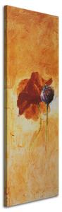 Obraz na plátne Kvet maku ako ručne maľovaný Rozmery: 30 x 90 cm