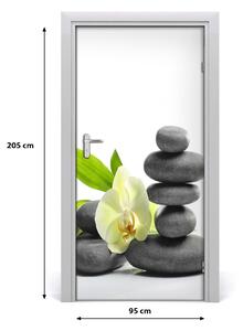 Fototapeta samolepiace Orchidea a kamene 95x205 cm