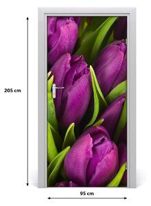 Fototapeta samolepiace fialové tulipány 95x205 cm