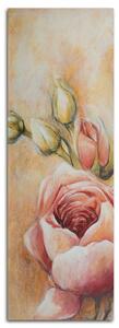 Obraz na plátne Ružové ruže a púčiky Rozmery: 30 x 90 cm